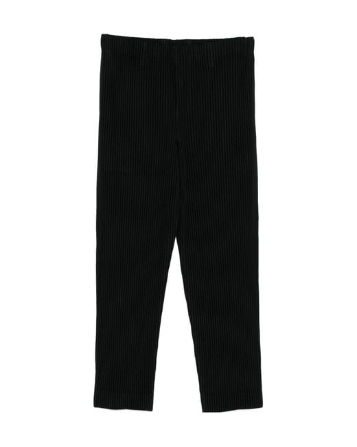 Homme Plissé Issey Miyake Black Homme Plissé Issey Miyake Pleated Tapered Trousers for men