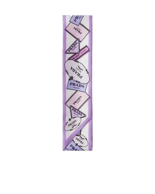 Prada Purple Pattern-Printed Scarf