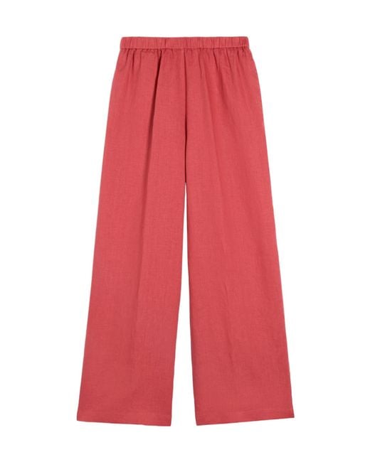 Aspesi Red Elastic Pleated Casual Pants