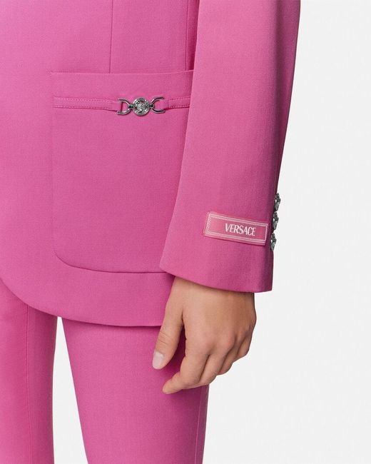Versace Pink Single-Breasted Tailored Blazer