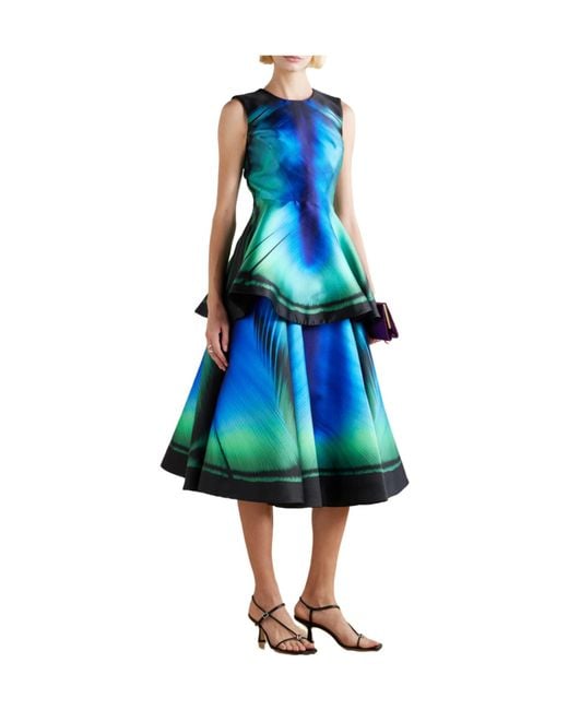 Mary Katrantzou Blue A-Line Midi Skirt