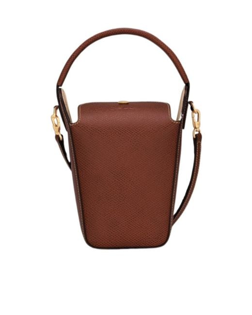 Longchamp Brown Épure Pop Corn Bag