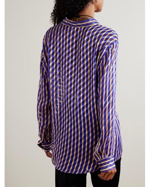 Dries Van Noten Purple Clavelly Striped Shirt