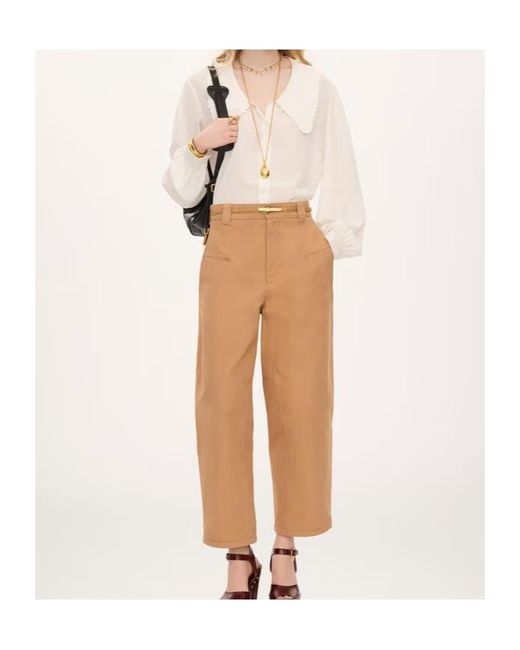 Chloé White Chloé Scalloped Collar Shirt