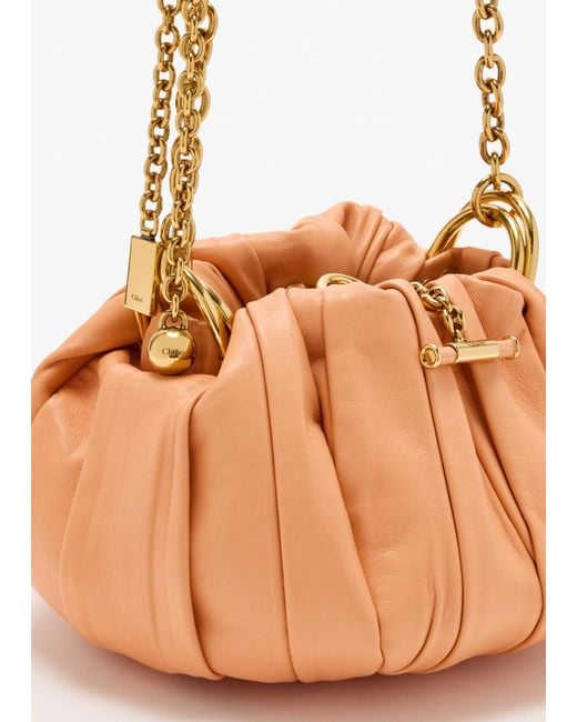 Chloé Natural Chloé Plissé Chain Pleated Shoulder Bag
