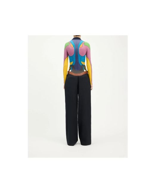 Jean Paul Gaultier Gray Printed Long-Sleeved Top