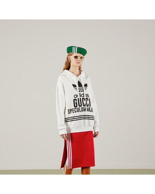 Gucci White X Adidas Hooded Hoodie
