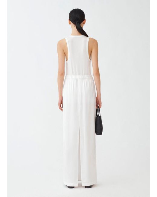 Fabiana Filippi White Duchess-Satin Maxi Skirt