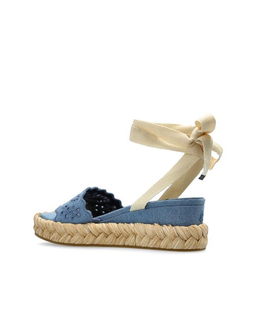 Jimmy Choo Blue Arlee Wedge Ankle Strap Sandals