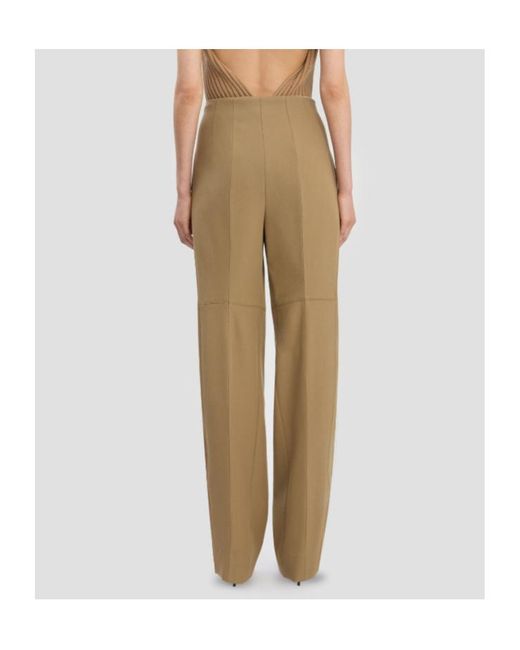 Victoria Beckham Green Straight-Leg Pleated Trousers for men