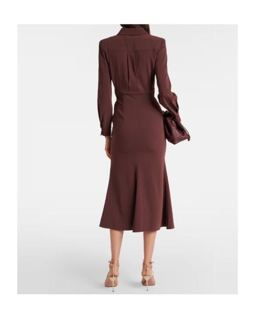 Roland Mouret Purple Pleated Midi Dress