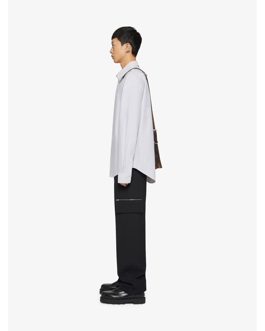 Givenchy White 4G Embroidered Long-Sleeved Shirt for men