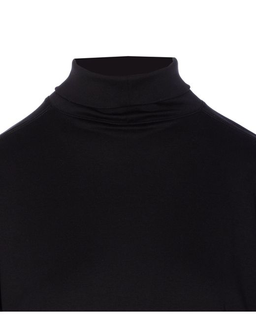 Lemaire Blue Mock-Neck Long-Sleeved T-Shirt