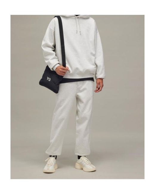 Y-3 Gray Brushed Terry Track Pants for men