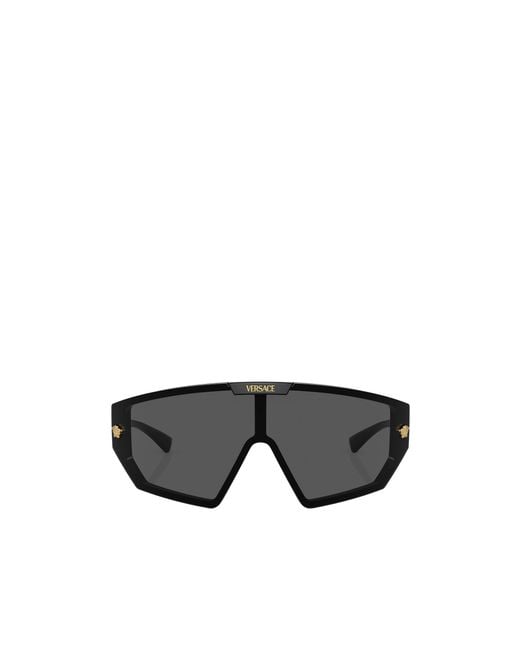Versace Gray Medusa Horizon Shield-Frame Sunglasses for men