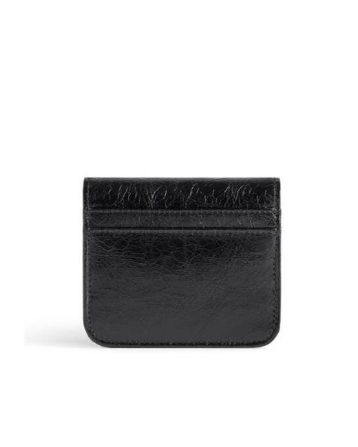 Balenciaga Black Logo Plaque Bifold Wallet