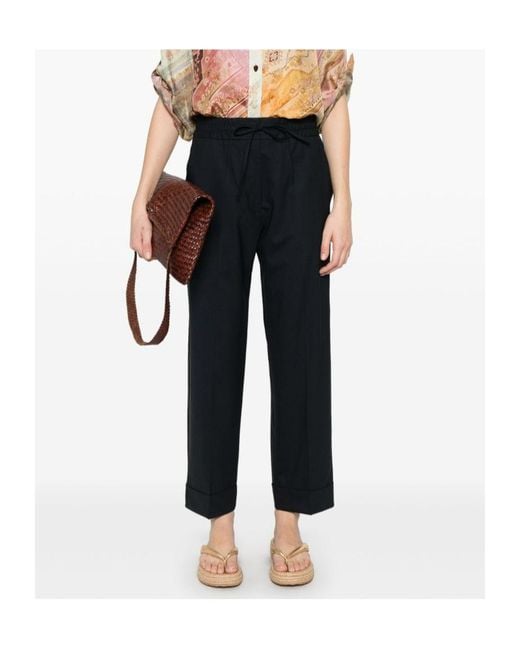 P.A.R.O.S.H. Black Pressed-Crease Trousers
