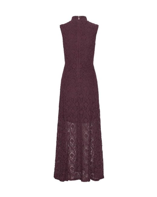 ROTATE BIRGER CHRISTENSEN Purple Lace Flared Maxi Dress