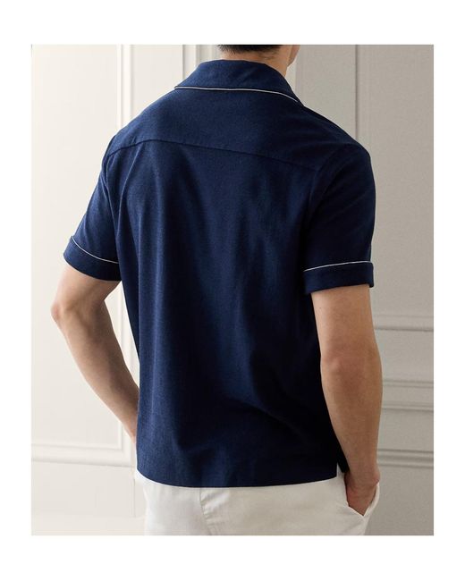 Ralph Lauren Blue Short-Sleeve Embroidered Cabana Shirt for men
