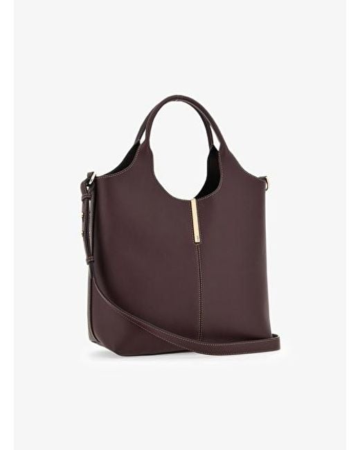 Tod's Purple Logo Engraved Mini Shopping Bag