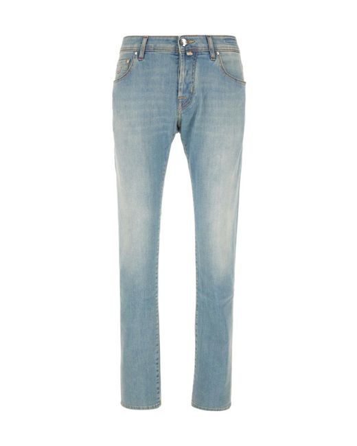 Jacob Cohen Blue Washed Effect Jeans for men