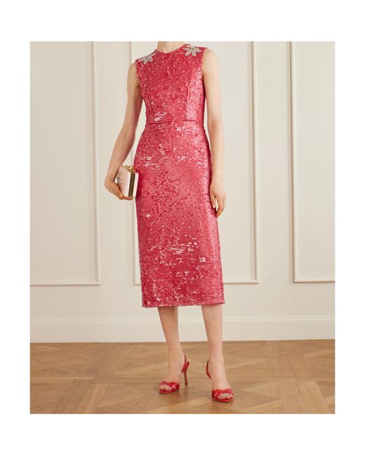 Erdem Red Sequined Dress