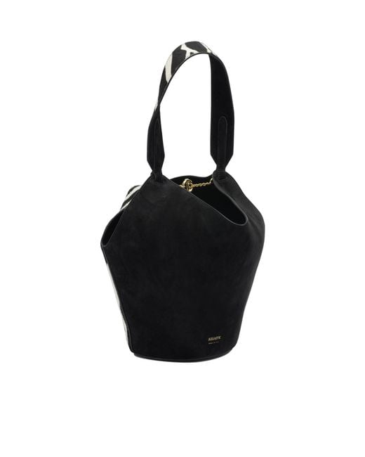 Khaite Black Lotus Mini Tote Bag