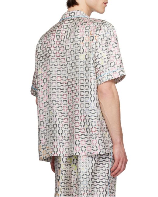 Givenchy White Monogram Short-Sleeved Shirt for men