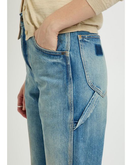 Maison Margiela Blue Twisted-Seam Straight-Leg Jeans