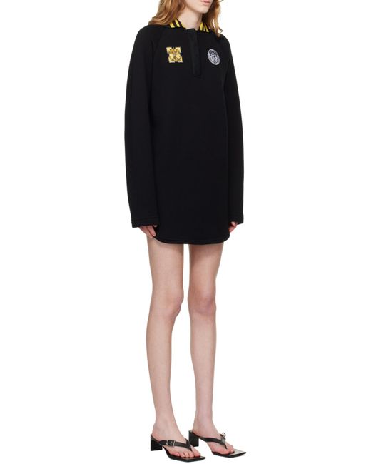 Off-White c/o Virgil Abloh Blue Patch Detailed Long-Sleeved Dress