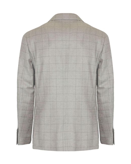 Lardini Gray Prince Of Wales Single-Breasted Blazer for men
