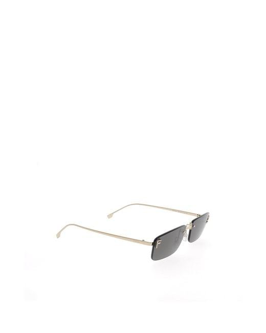 Fendi White Eyewear Rectangular Frame Sunglasses for men