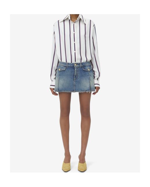 McQueen Blue Denim Mini Skirt