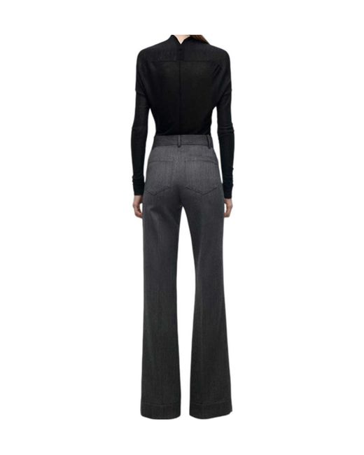 Victoria Beckham Black Alina Trouser Ash Melange