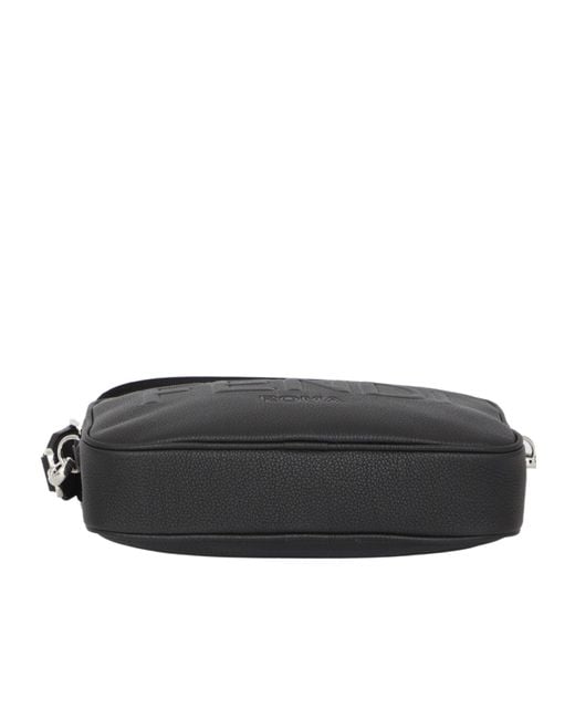 Fendi Black Logo Embossed Camera Bag for men