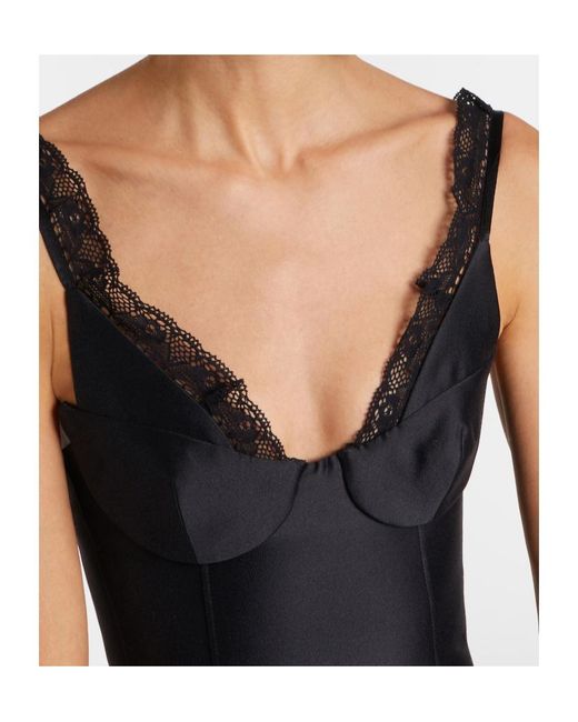 ShuShu/Tong Black Lace-Trimmed Minidress
