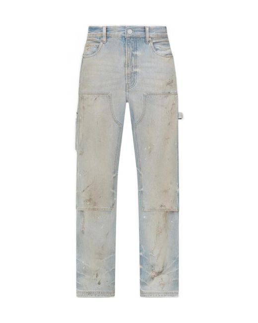 Amiri Gray Distressed Lightweight Carpenter Jeans for men