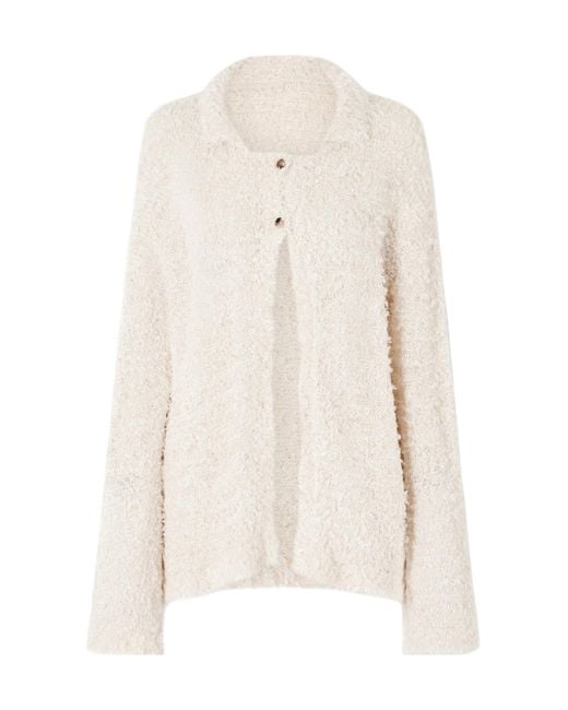 Khaite White Jannae Wool-Blend Cardigan