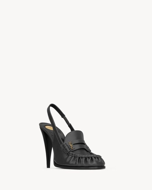 Saint Laurent Black Round-Toe High-Heeled Sandals