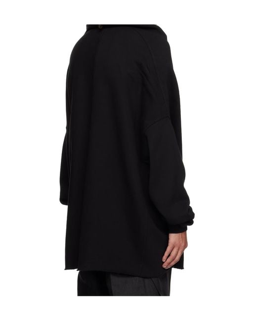 Rick Owens Black Long Sleeve Sweatshirt for men
