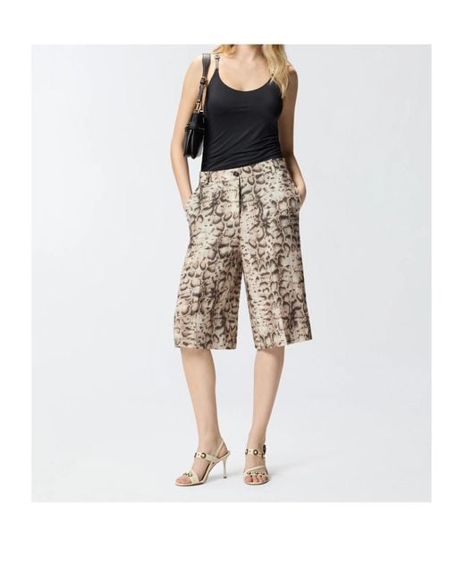 Pinko Multicolor Snake-Print Shorts