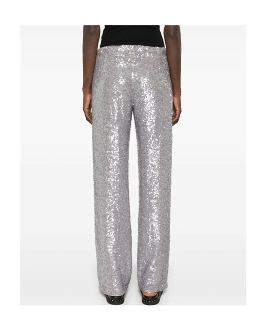 P.A.R.O.S.H. Gray Gong Straight-Leg Trousers