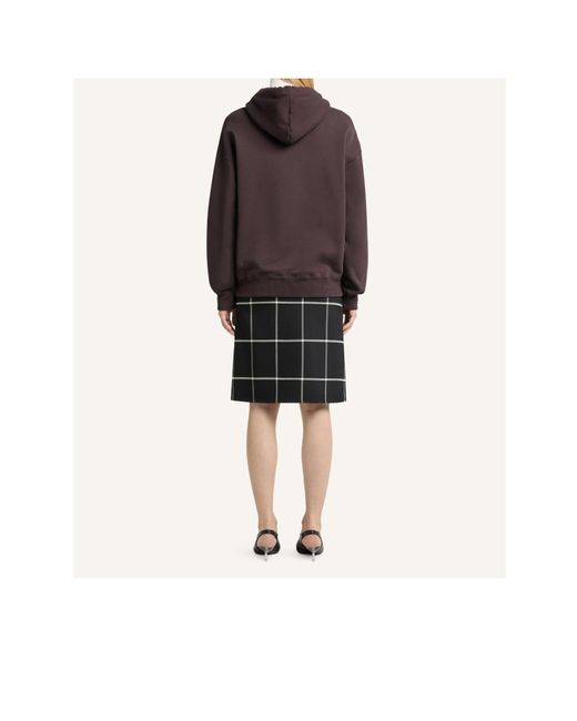Courreges Brown Logo-Patch Cotton Hoodie
