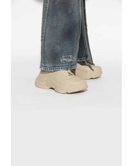 Balenciaga Natural Triple S Mold Lace-Up Sneakers