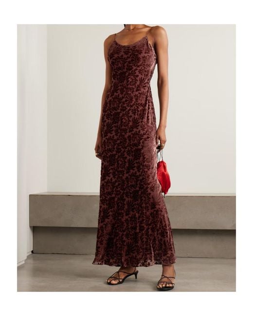 Veronica Beard Purple Jolynn Devoré-Velvet Maxi Dress
