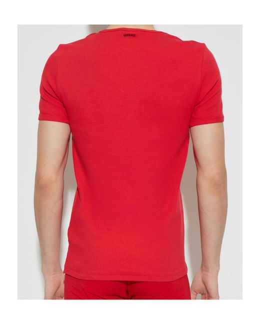 Versace Red Logo Loungewear T-Shirt for men