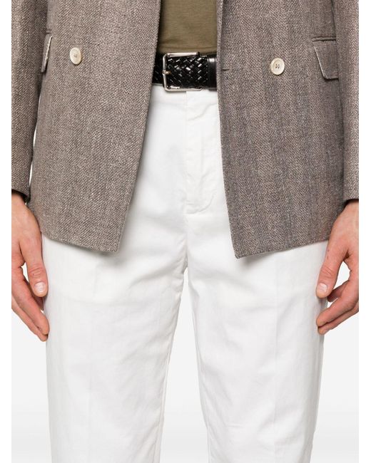 Brunello Cucinelli White Button-Fastening Trousers for men