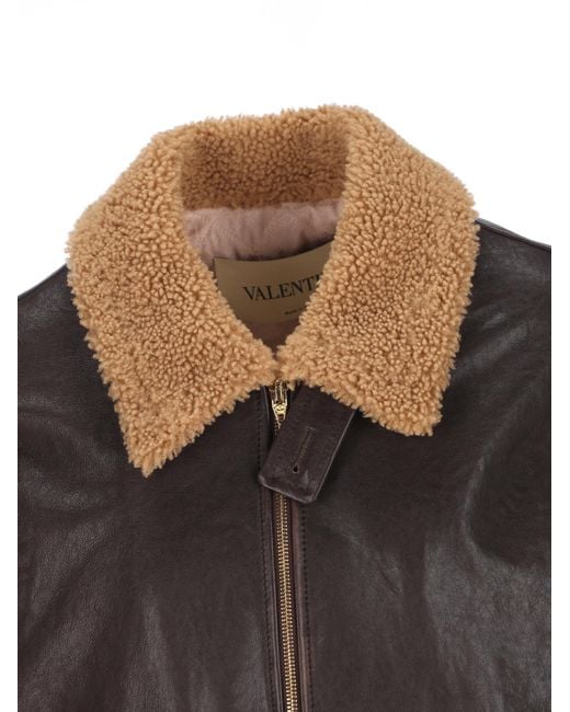 Valentino Black Collared Long-Sleeved Casual Jacket