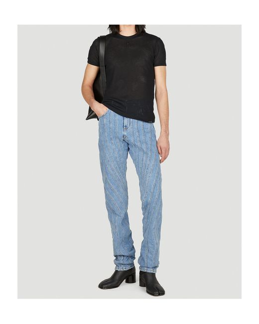 Courreges Black Courrèges Logo Patch Mesh T-Shirt for men