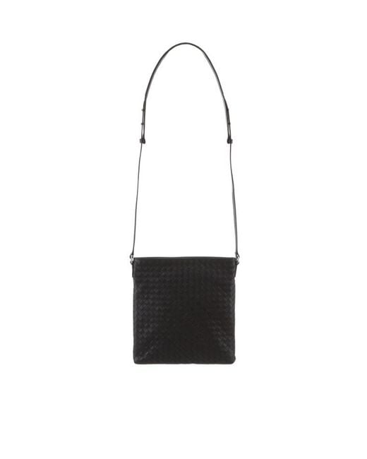 Bottega Veneta Black Woven Detail Cross-Body Bag for men